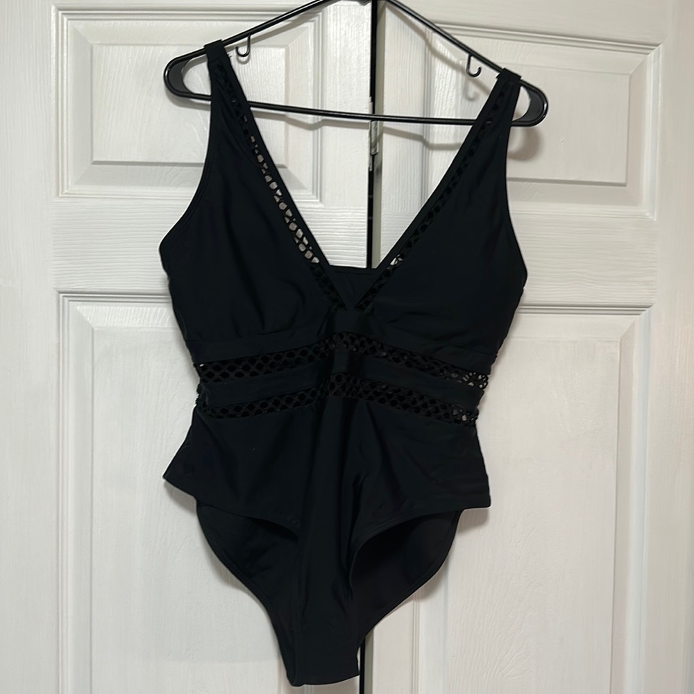 Black bathing suit - never worn panty shield on